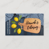 Rustic Wood Cutting Board Citrus Cooking Script Bu Visitenkarte (Vorderseite)