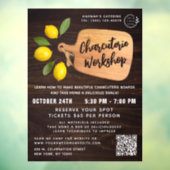 Rustic Wood Cutting Board Citrus Cooking Script Fensteraufkleber (Blatt 3)