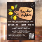 Rustic Wood Cutting Board Citrus Cooking Script Fensteraufkleber (Blatt 2)