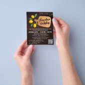 Rustic Wood Cutting Board Citrus Cooking Script Flyer (Gruppe)