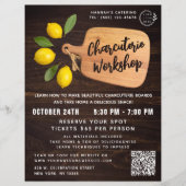 Rustic Wood Cutting Board Citrus Cooking Script Flyer (Vorne)