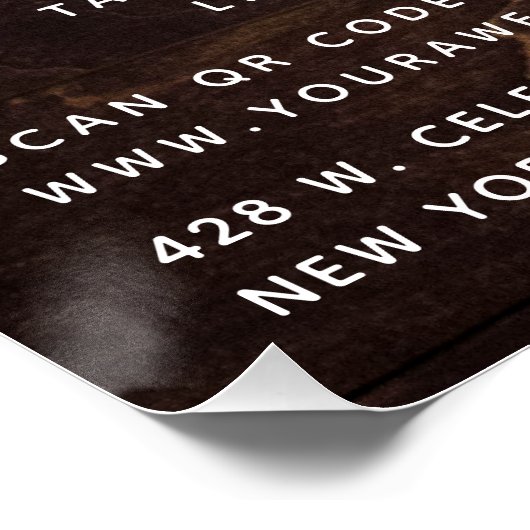 Rustic Wood Cutting Board Citrus Cooking Script Poster (Ecke)