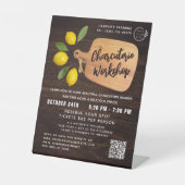 Rustic Wood Cutting Board Citrus Cooking Script Sockelschild (Vorderseite)