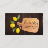 Rustic Wood Cutting Board Citrus Cooking Script Visitenkarte (Vorderseite)