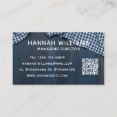 Rustic Wood Cutting Board Citrus Cooking Script Visitenkarte (Rückseite)