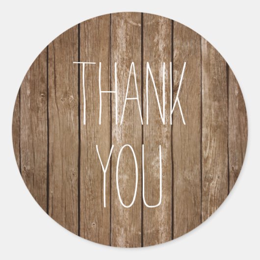 Rustic Wood Danke, dass du Sticker (Vorderseite)