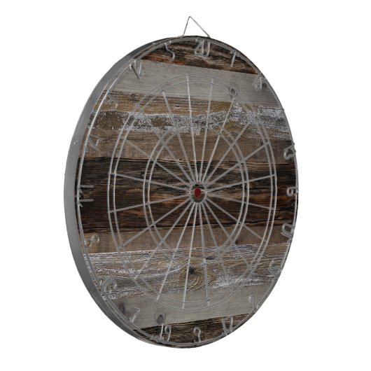 Rustic Wood Dart Board Dartscheibe (Vorderseite Links)