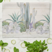 Rustic Wood Desert Cactus Succulent West Kitchen Handtuch (Gefaltet)