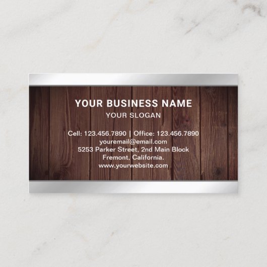 Rustic Wood Desktop PC Computer Reparaturtechniker Visitenkarte (Rückseite)