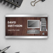 Rustic Wood Desktop PC Computer Reparaturtechniker Visitenkarte