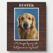 Rustic Wood Dog Pet Memorial Foto von Keepsake Fotoplatte (Vorderseite)