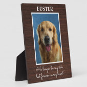 Rustic Wood Dog Pet Memorial Foto von Keepsake Fotoplatte (Seite)