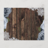 Rustic Wood Dusty Blue Rose Foto Save the Date (Rückseite)