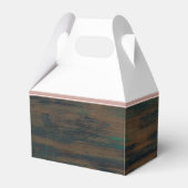 Rustic Wood Elegant Foto Wedding Vielen Dank Geschenkschachtel (Rückseite)