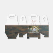 Rustic Wood Elegant Foto Wedding Vielen Dank Geschenkschachtel (Ungefaltet)