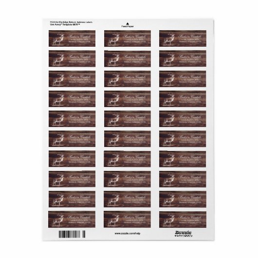 Rustic Wood Elk Wildlife Address Labels (Vorne)