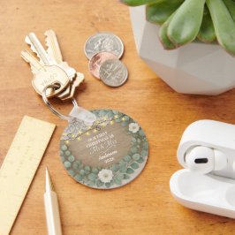 Rustic Wood & Eucalyptus Mr & Mrs Christmas Schlüsselanhänger