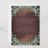 Rustic Wood Eukalyptus Graduation Party Einladung (Rückseite)