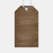 Rustic Wood Eukalyptus Greenery Geometric Wedding Geschenkanhänger (Rückseite)