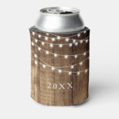 Rustic Wood Fairy Light Custom Holiday Party Biere Dosenkühler (Kanne Rückseite)