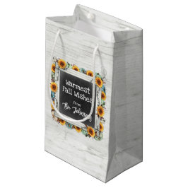 Rustic Wood Fall Erntedank Sonnenblumenpumpen Kleine Geschenktüte