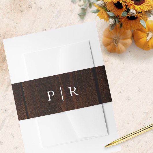 Rustic Wood Fall Green Wedding Einladungsbanderole