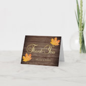 Rustic Wood Fall Orange Wedding Vielen Dank Dankeskarte (Vorderseite)