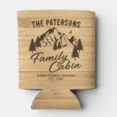 Rustic Wood Family Cabin Name Year Dosenkühler (Rückseite)