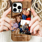 Rustic Wood Family Foto Collage Case-Mate iPhone Hülle