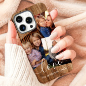 Rustic Wood Family Foto Collage Case-Mate iPhone Hülle