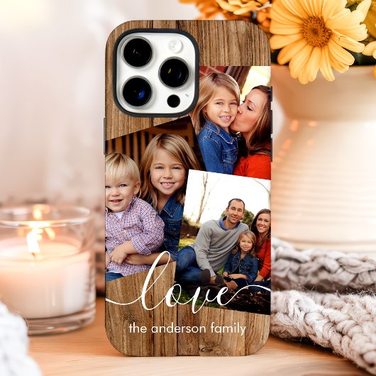 Rustic Wood Family Foto Collage Case-Mate iPhone Hülle