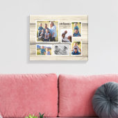 Rustic Wood Family Foto Collage Script Name 6 Leinwanddruck (Insitu (Wohnzimmer))