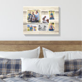 Rustic Wood Family Foto Collage Script Name 6 Leinwanddruck (Insitu (Schlafzimmer))