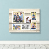 Rustic Wood Family Foto Collage Script Name 6 Leinwanddruck (Insitu (Holzboden))