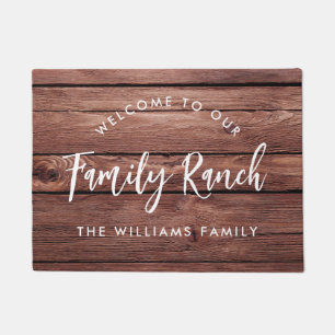 Rustic Wood Family Ranch Willkommen Fußmatte