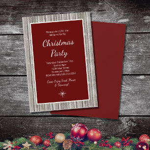 Rustic Wood Family Weihnachten Party Einladung