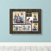 Rustic Wood Farmhouse Family Foto Collage Script Leinwanddruck (Insitu (Holzboden))