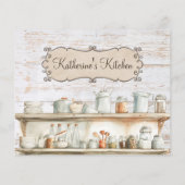 Rustic Wood Farmhouse Kitchen Family Recipe Card (Rückseite)