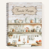 Rustic Wood Farmhouse Küche Familie Rezept Buch (Vorderseite)