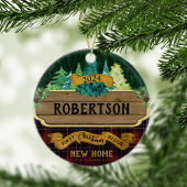 Rustic Wood First Christmas New Zuhause Keramik Ornament