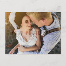 Rustic Wood Floral Country Wedding Danke Foto Postkarte