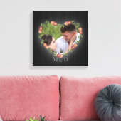 Rustic Wood Floral Heart Custom Photo Leinwanddruck (Insitu (Wohnzimmer))