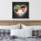 Rustic Wood Floral Heart Custom Photo Leinwanddruck (Insitu (Schlafzimmer))