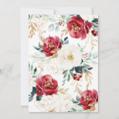 Rustic Wood Floral Jolly Frohe Weihnachts-Party Einladung (Rückseite)