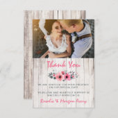 Rustic Wood Floral Rose Country Wedding Vielen Dan Dankeskarte (Vorne/Hinten)