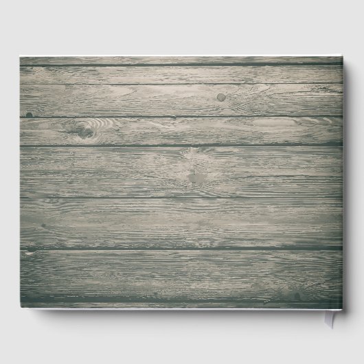 Rustic Wood Floral String Lights Wedbook Gästebuch (Rückseite)