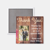 Rustic Wood Floral Vielen Dank für Ihr Hochzeitsma Magnet (Vorderseite/Rückseite)