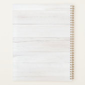 Rustic Wood Floral Watercolor Monogram Planer (Rückseite)