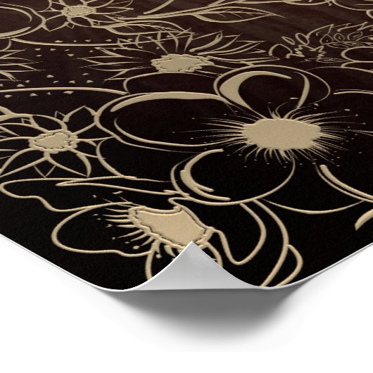 Rustic Wood Floral Wedding Welcome Poster (Ecke)