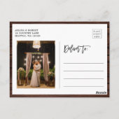 Rustic Wood Floral Wreath Foto Vielen Dank Postkarte (Rückseite)